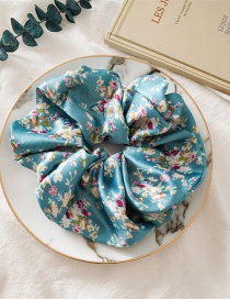 Fashion Oversized Floral Green Satin Solid Pleated Hair Tie