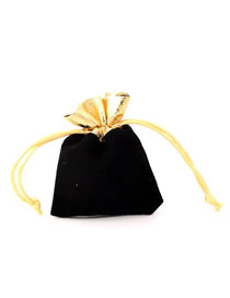 Fashion Black 12*16cm Chrysanthemum Flannel Jewelry Bag (price For 100)