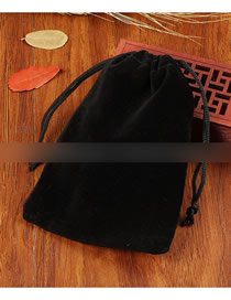 Fashion Black 7*9cm Flannel Drawstring Jewelry Bag (price Of 50)