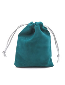Fashion Deep Lake Blue 17*23cm Flannel Drawstring Jewelry Bag (price Of 50)
