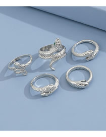 Fashion Silver Color Alloy Geometric Snake Ring Set