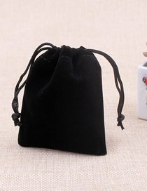 Fashion Black 5*7cm Solid Color Flannel Drawstring Gift Bag