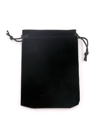 Fashion Black 10*16cm Flannel Drawstring Bag (price Of 50)