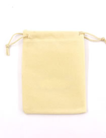 Fashion Beige 5*7cm (taken In Multiples Of 50) Flannel Drawstring Bag (price Of 50)