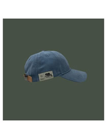 Fashion Blue Soft Top Patch Baseball Cap