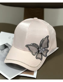 Fashion Butterfly Pink Mercury Slim Disc Baseball Cap Silk Thread Diamond Butterfly Label Baseball Cap