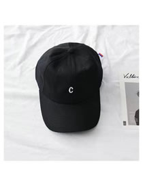 Fashion Small C-black Cotton Letter Embroidered Baseball Cap