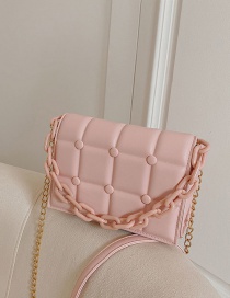 Fashion Pink Pu Geometric Flap Crossbody Bag
