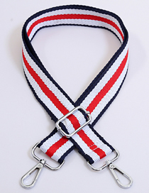 Fashion Red White And Blue Pattern Silver Hook Polyester Print Geometric Diagonal Wide Straps