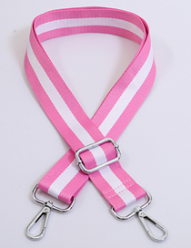 Fashion Light Pink With White Silver Hook Polyester Print Geometric Diagonal Wide Straps