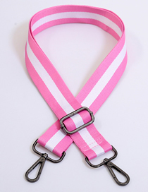 Fashion Light Pink With White Gun And Black Hook Polyester Print Geometric Diagonal Wide Straps