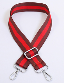 Fashion Red Brown With Red Silver Hook Polyester Print Geometric Diagonal Wide Straps
