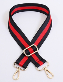 Fashion Black With Red Gold Hook Polyester Print Geometric Diagonal Wide Straps