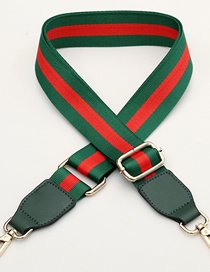 Fashion Red And Green Stripes With Dark Green Polyester Print Geometric Diagonal Wide Straps