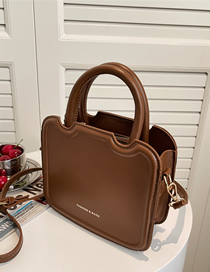 Fashion Brown Pu Large Capacity Messenger Bag
