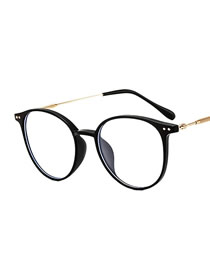 Fashion Bright Black Tr90 Large Frame Flat Glasses Frame