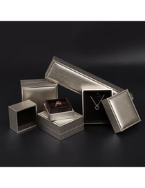 Fashion Gold Ring Box Pu Brushed Jewelry Box