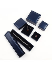 Fashion Blue Pendant Box Pu Brushed Jewelry Box