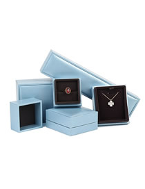 Fashion Sky Blue Bracelet Box Pu Brushed Jewelry Box