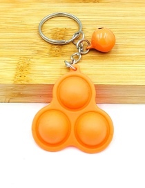 Fashion Orange + Bell Silicone Push Keychain
