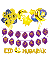Fashion Eid Set 2 Geometric Alphabet Pull Flag Latex Balloons Set