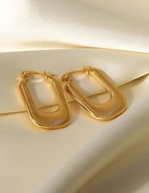 Fashion Gold Titanium Threaded U-shaped Earrings