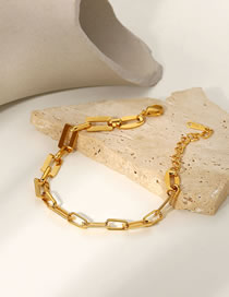 Fashion Gold Titanium Steel Chain Geometric Bracelet