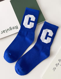 Fashion Big C Cotton Alphabet Embroidered Socks