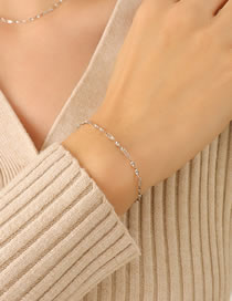 Fashion S082-steel Bracelet-15+5cm Titanium Steel Gold Plated Twist Thin Bracelet