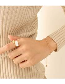 Fashion S082-rose Bracelet-15+5cm Titanium Steel Gold Plated Twist Thin Bracelet