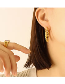 Fashion Gold Stainless Steel Gold Plated Geometric Twist Earrings