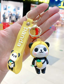 Fashion Yellow Cartoon Panda Keychain