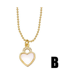 Fashion B Copper And Diamond Shell Heart Necklace