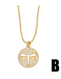 Fashion B Brass And Diamond Dragonfly Necklace
