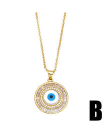 Fashion B Brass Diamond Dream Catcher Eye Necklace