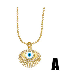 Fashion A Bronze Diamond Eye Necklace