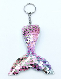 Fashion Color Fish Scale Sequin Fish Tail Keychain