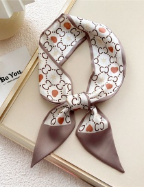 Fashion 20 Double C Heart Star Coffee Geometric Print Knotted Scarf