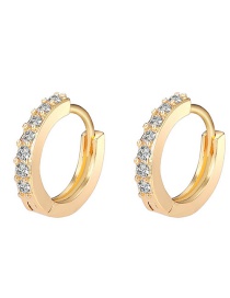Fashion Twenty Three# Geometric Diamond Round Earrings