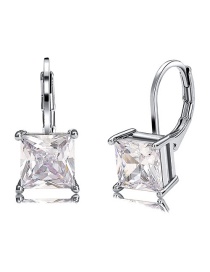 Fashion 30# Geometric Diamond Square Earrings
