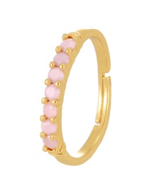 Fashion Gold-3 Copper Set Zirconium Irregular Ring