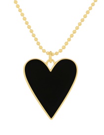 Fashion Black Copper Drip Oil Love Necklace