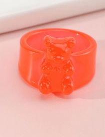 Fashion Red Resin Bear Ring