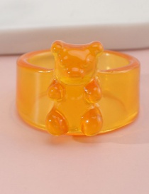 Fashion Orange Resin Bear Ring