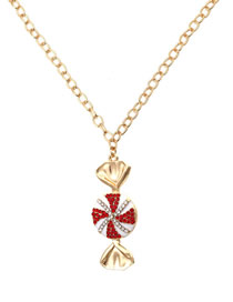 Fashion Gold Alloy Diamond Cartoon Candy Necklace