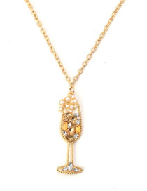 Fashion Gold Alloy Diamond Goblet Necklace