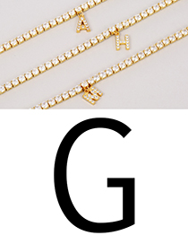 Fashion G Copper Inlaid Zirconium 26 Letter Pendant