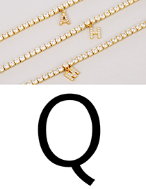 Fashion Q Copper Inlaid Zirconium 26 Letter Pendant