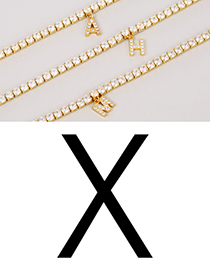Fashion X Copper Inlaid Zirconium 26 Letter Pendant
