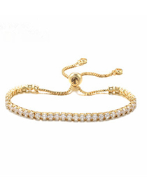 Fashion 3mm Gold Bracelet Bronze Diamond T Square Diamond Necklace